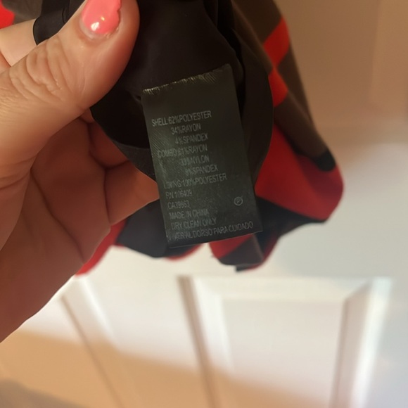 Black and Red/burnt orange Striped Women's Dress - Picture 4 of 4